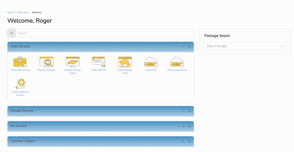 Web Elegance Package links